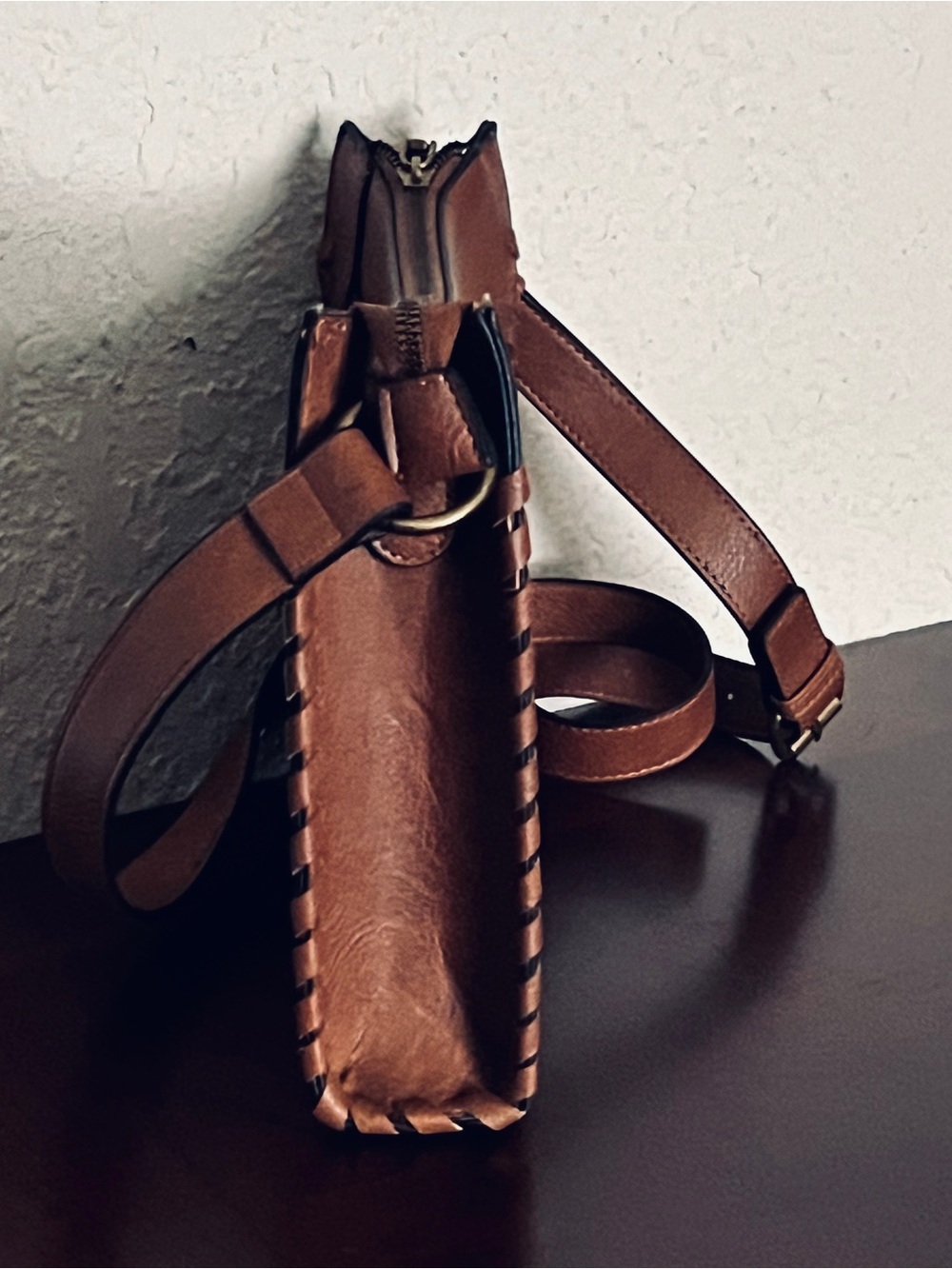 American Rag Tan Floral-Embossed Crossbody with Buckle Detail - Picture 4 of 8